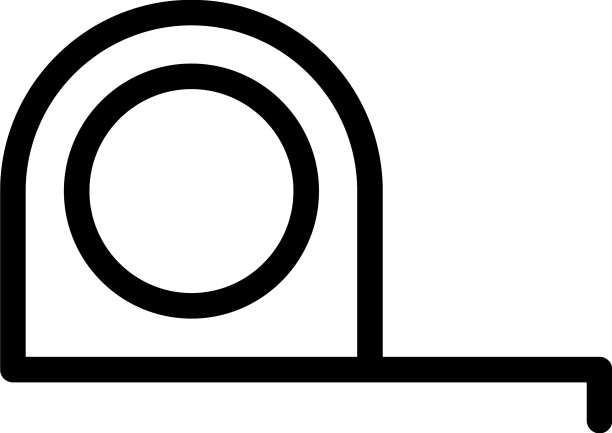 和标志卷尺轮廓风格图标图片下载