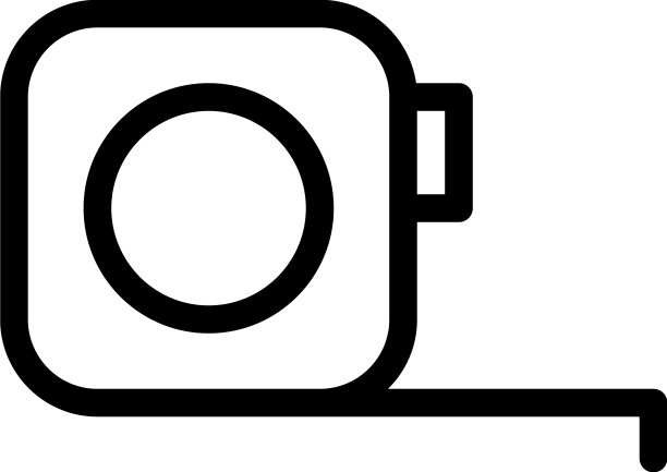 和标志卷尺轮廓风格图标图片下载