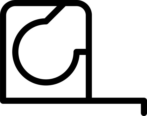 和标志卷尺轮廓风格图标图片下载