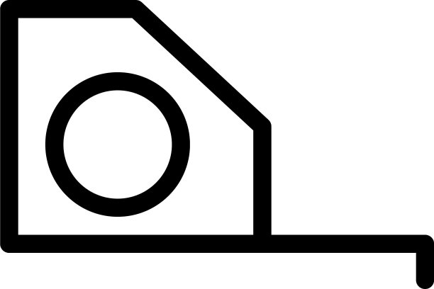 和标志卷尺轮廓风格图标图片下载