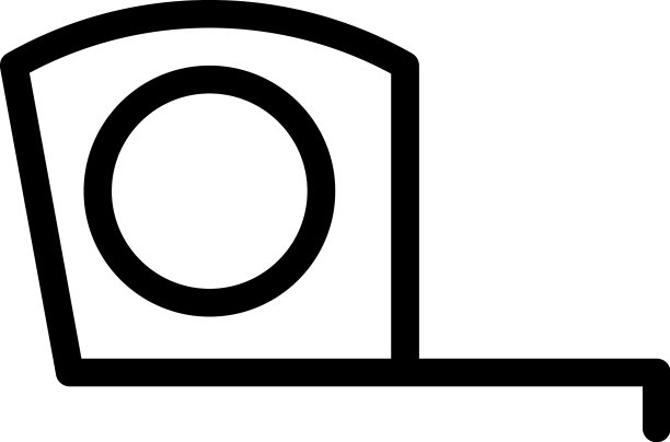 和标志卷尺轮廓风格图标图片下载