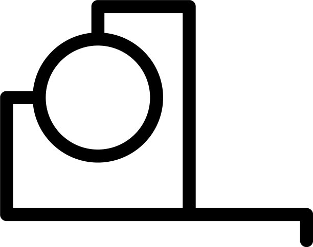 和标志卷尺轮廓风格图标图片下载