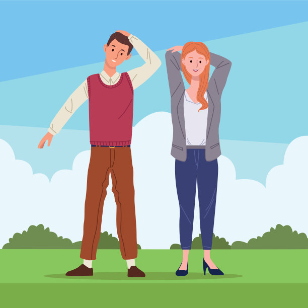 夫妻在积极打破景观图片下载