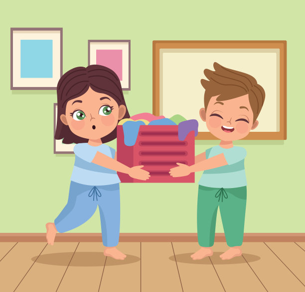 孩子夫妇提篮子图片下载