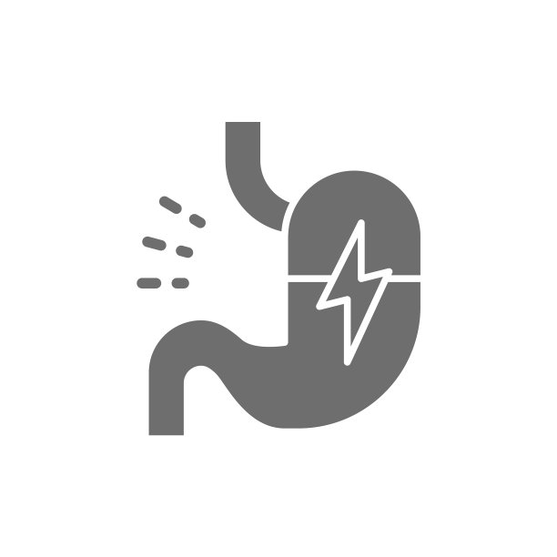 胃痛腹部疼痛灰色图标孤立图片下载