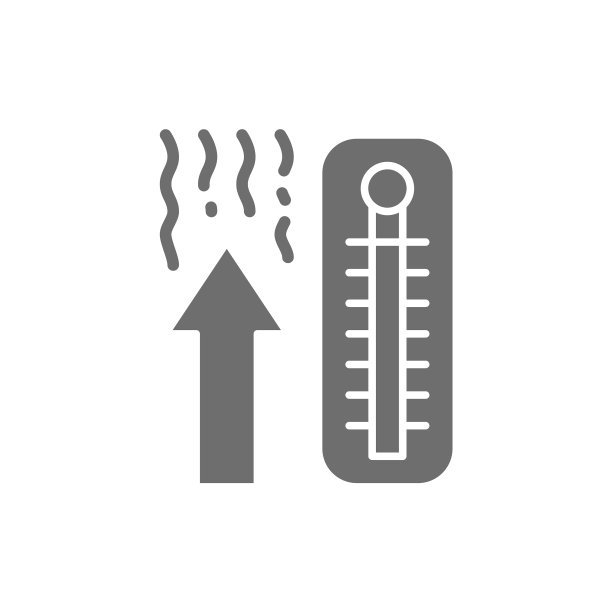温度计温度上升灰色图标隔离图片下载