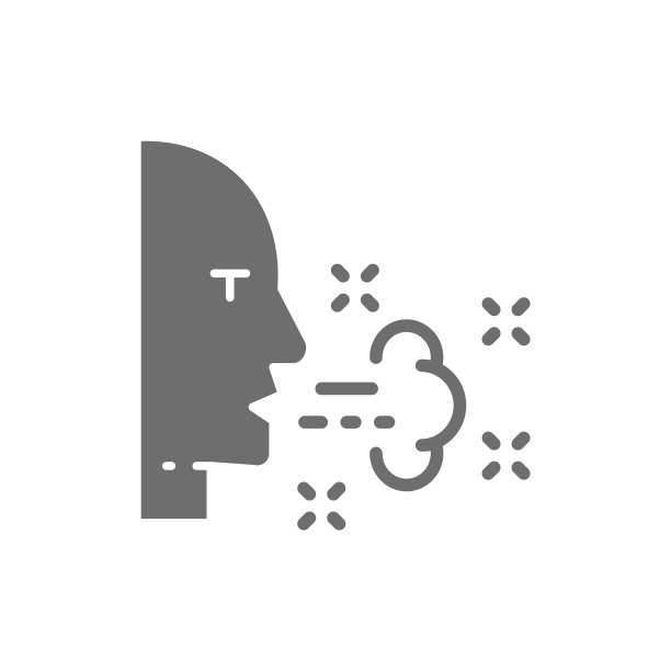 呼吸系统问题咳嗽过敏灰色图标图片下载