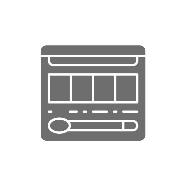 调色板与眼影腮红和刷灰色图标图片下载