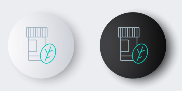 Line维生素复合物的药丸，胶囊图标分离图片下载