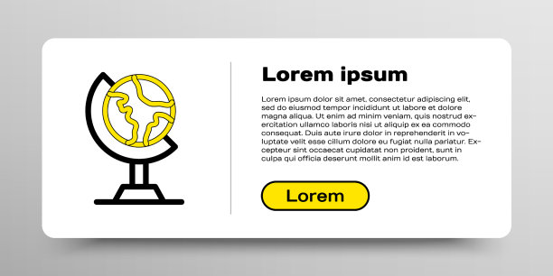 线地球地球仪图标孤立在白色的背景图片下载