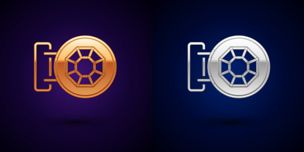 金和银正面建筑首饰图片下载