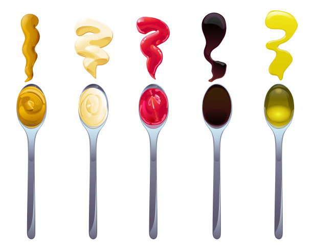 大酱汁在勺子里凝固图片下载