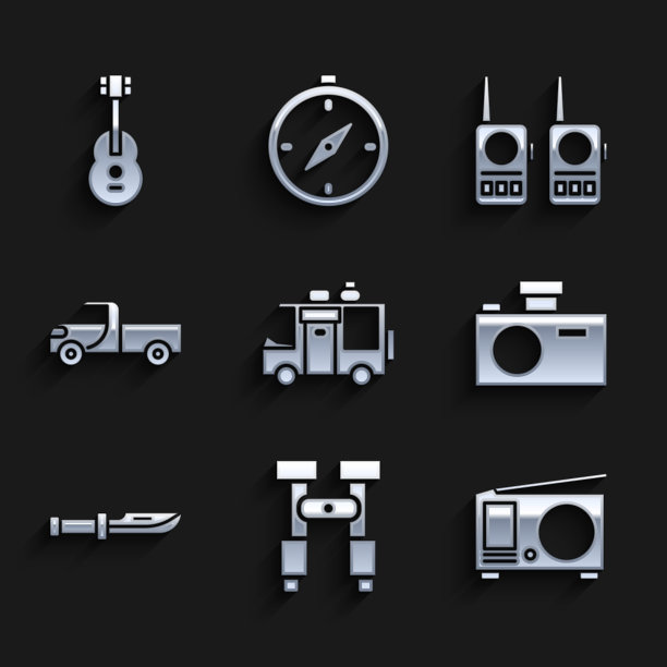 房车露营拖车用双筒望远镜无线电图片下载