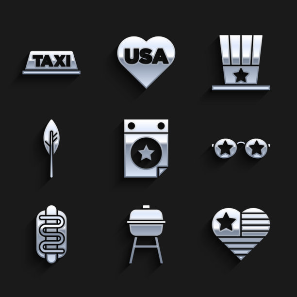 设置日历与日期7月4日烧烤烧烤美国图片下载