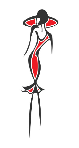 一个戴着红色帽子的女人的剪影图片下载