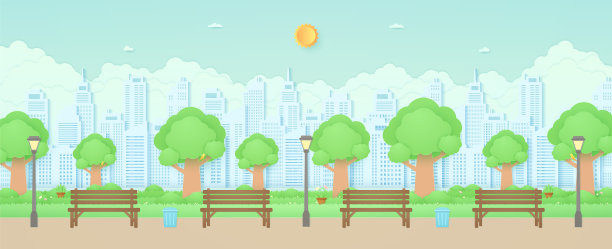 木凳、路灯和垃圾桶里图片下载