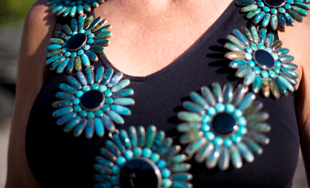 印第安人绿松石项链(特写镜头)图片下载