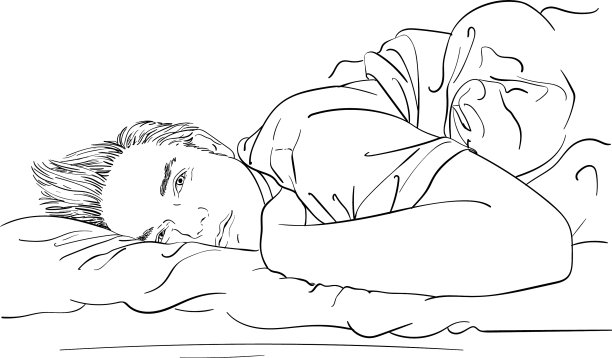 英俊男子躺在床上昏昏欲睡图片下载