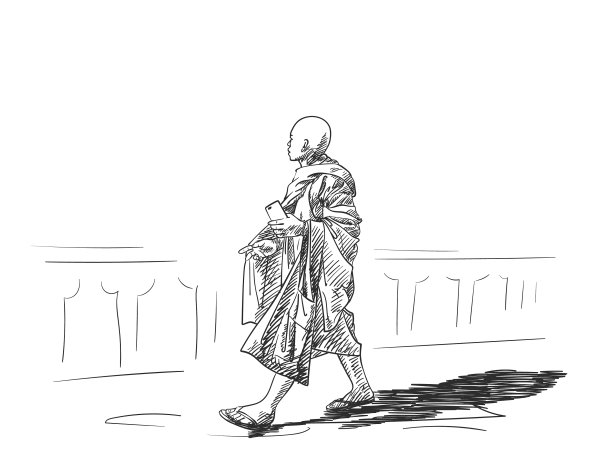 一个带着智能手机的和尚图片下载