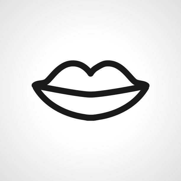 唇形图标唇形图标孤立简单线图片下载