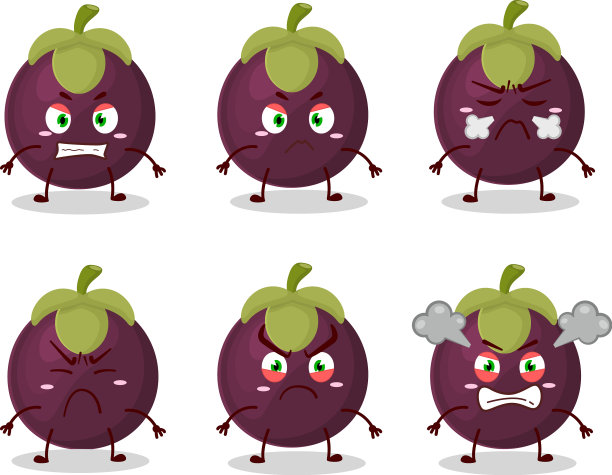 山竹卡通人物带着各种各样的愤怒图片下载