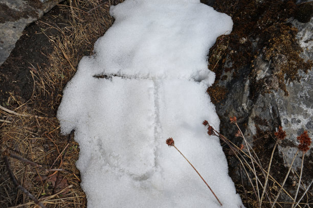 在雪上写下字母“J”图片下载