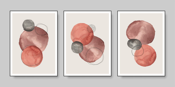 一套创意极简主义手绘插图墙壁装饰，明信片或小册子封面设计。矢量插图。图片下载