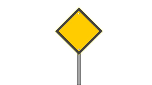 空白黄色交通标志图片下载