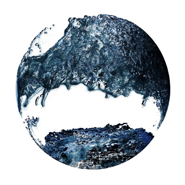 两个液体波像白色上的球体图片下载