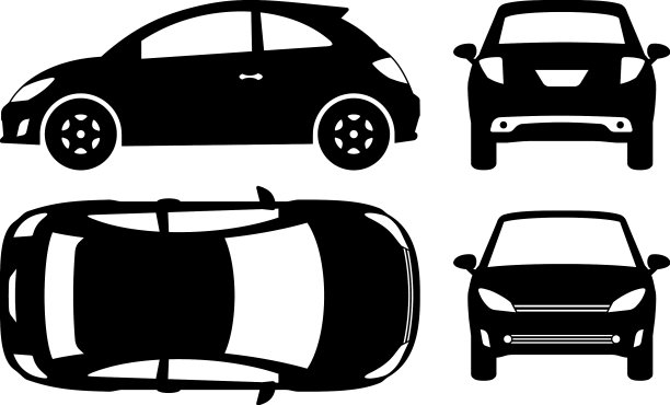 紧凑型车黑色图标图片下载