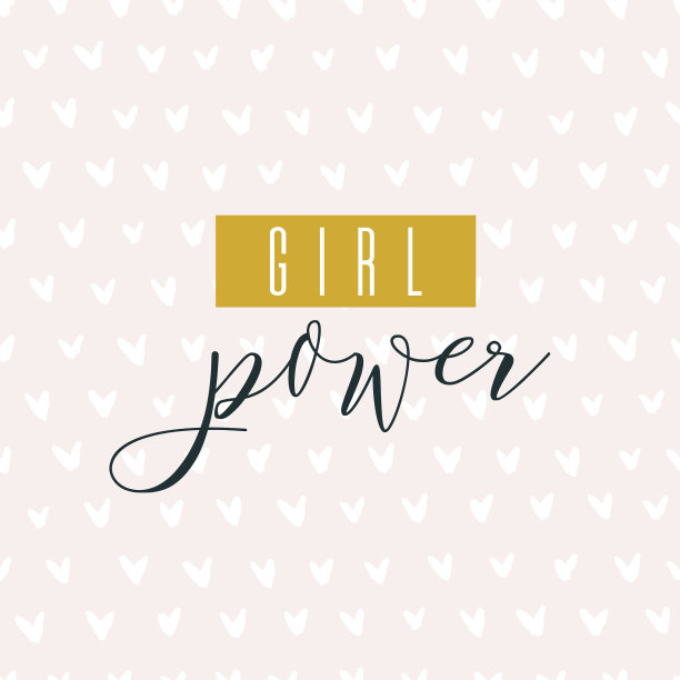 女孩力量手画letteringe徽章图片下载