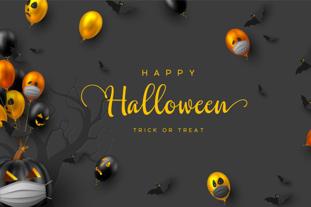 万圣节的冠状病毒的概念图片下载