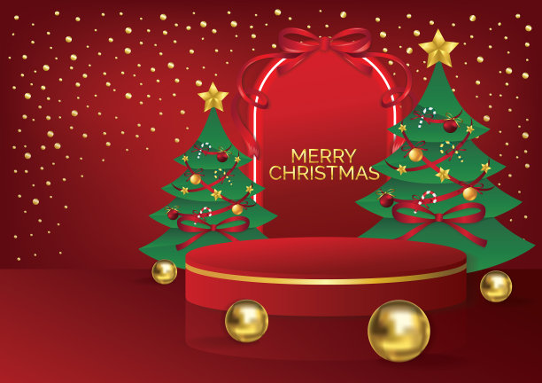 圣诞讲台艺术背景图片下载