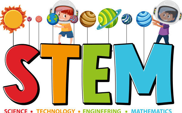 彩色的stem教育文本图标图片下载