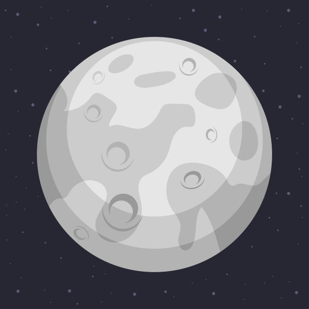 月亮矢量卡通插图孤立的背景。图片下载