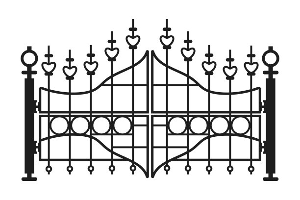 金属门矢量插图孤立在一个白色的背景。图片下载