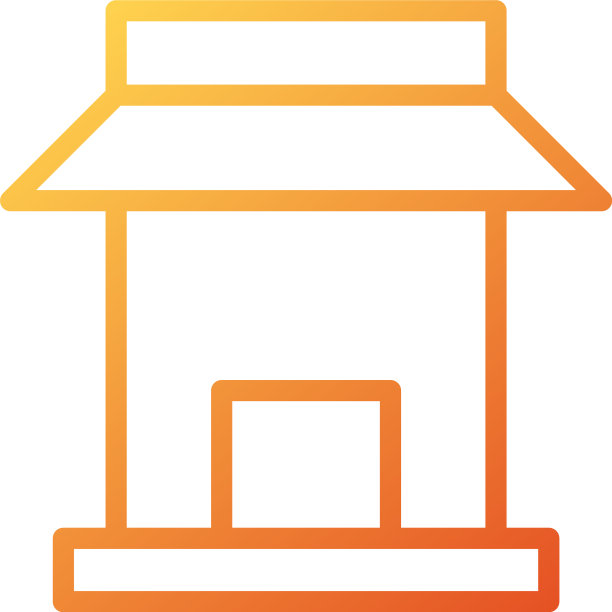 和标志屋的渐变线条风格图标完美图片下载