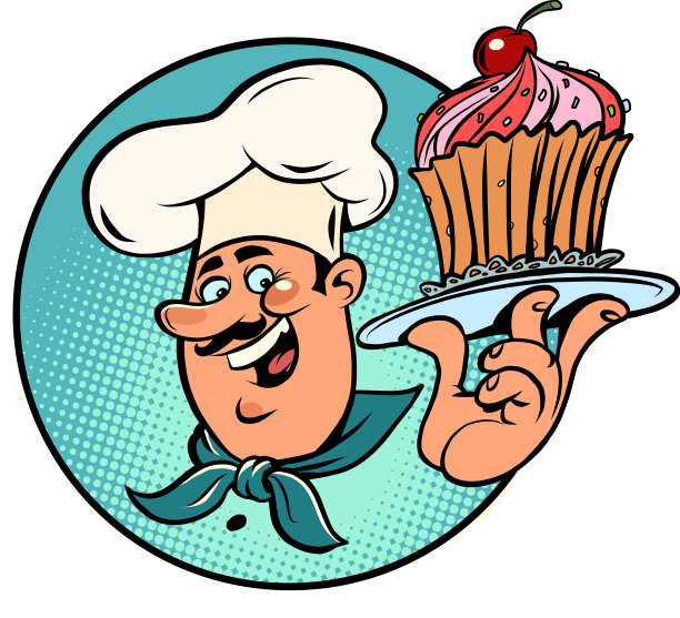 甜蜜的纸杯蛋糕篮，手里拿着一颗樱桃图片下载