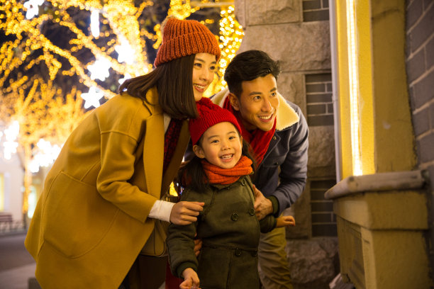 快乐家庭节日购物图片下载