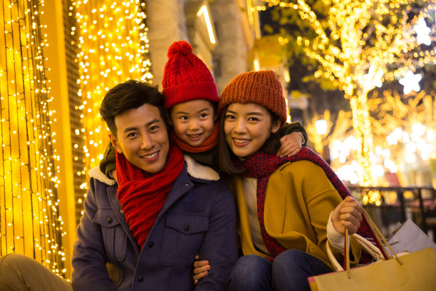 快乐家庭节日购物图片下载
