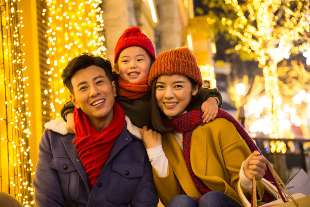 快乐家庭节日购物图片下载