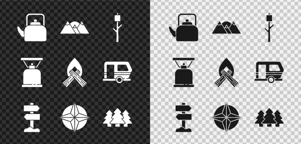 Set kettle with handle mountains棉花糖on图片下载