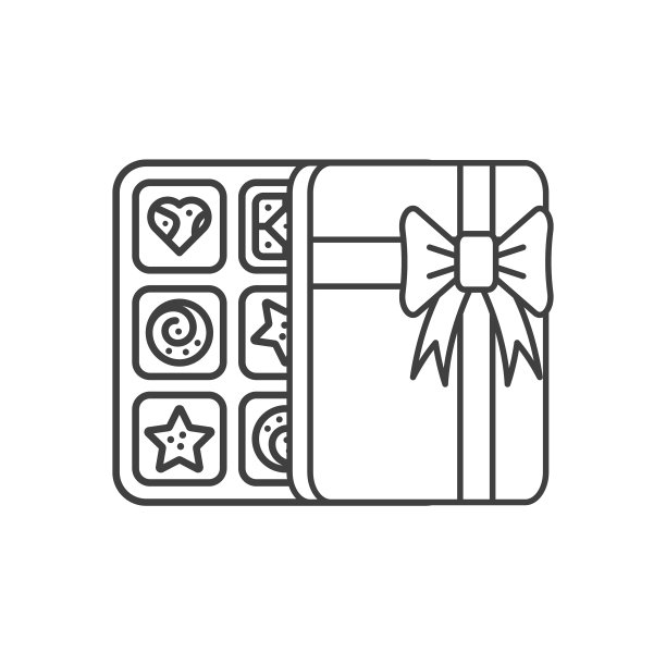 假日里一盒开着的糖果图片下载