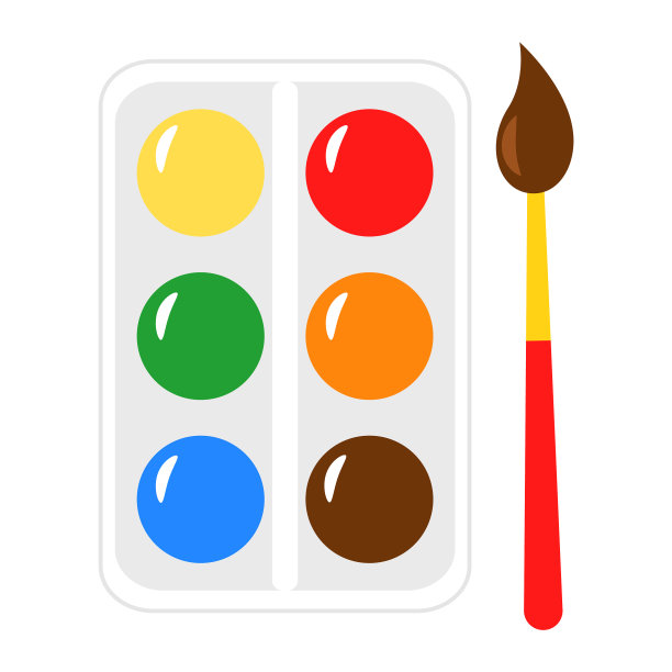 油漆和画笔隔离图片下载