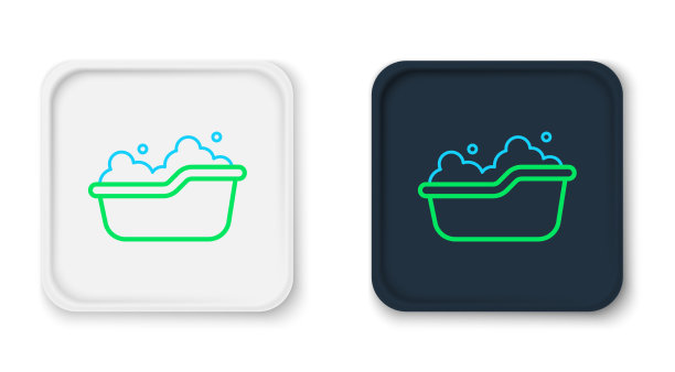 线婴儿浴缸泡沫泡沫里面的图标图片下载