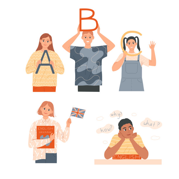 学习英语。孩子们学习他们的母语或外语。图片下载