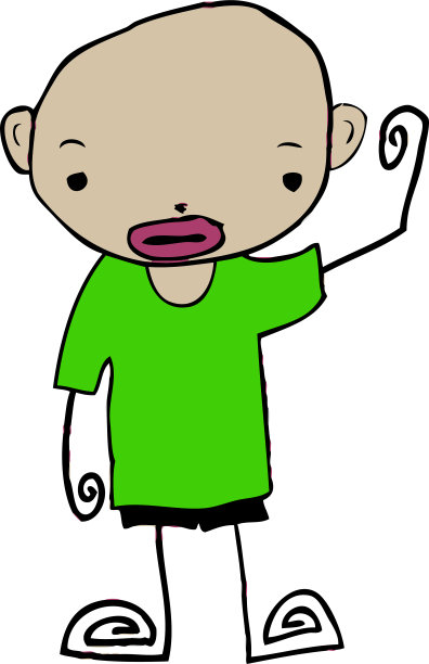 可爱的男人和小男孩卡通标志设计图片下载