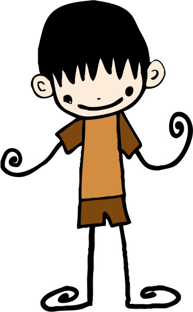 可爱的男人和小男孩卡通标志设计图片下载