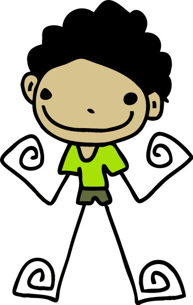 可爱的男人和小男孩卡通标志设计图片下载