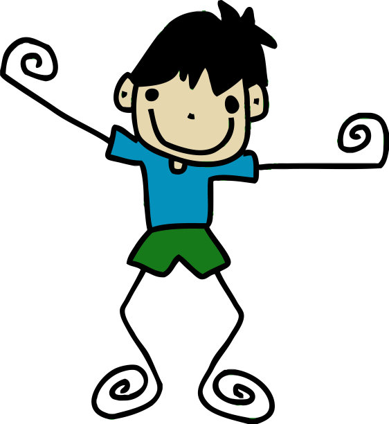 可爱的男人和小男孩卡通标志设计图片下载